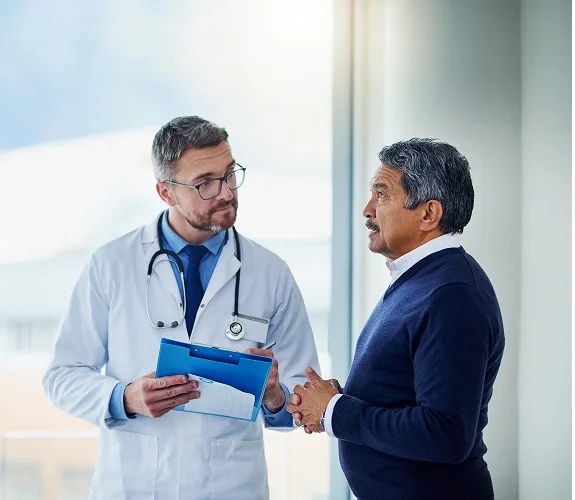 Healthcare professionals discussing